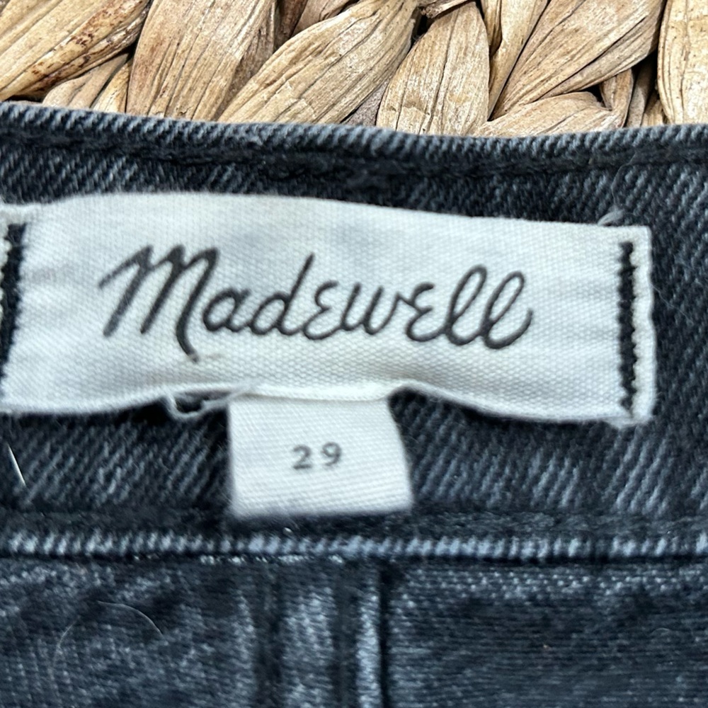 MADEWELL Rigid Denim A-Line Mini Skirt in Lunar Wash: Fluffy Hem Edition - Picture 5 of 5